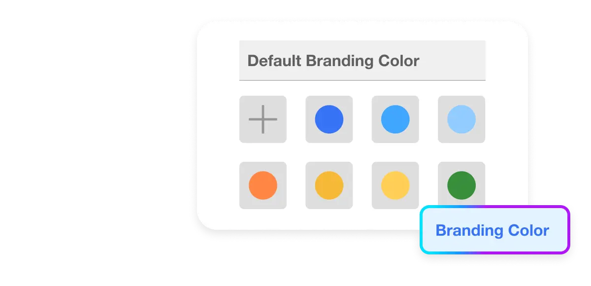 Interface showcasing color palette options for customizing branding in Screen Step Recorder guides